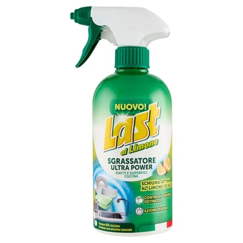 Offerta a tempo: Last al limone - Sgrassatore Ultra Power, Azione Rapida, Contro il Grasso Ostinato, Piatti e Superfici Cucina, Profumo al Limone di Sicilia - 435 ml - 38% da 5.10 € a 3.15 €