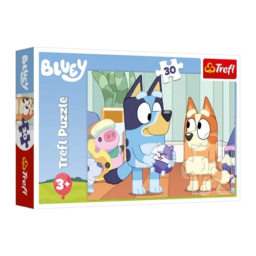 Trefl - Bluey, Sempre divertimento con Bluey - Puzzle da 30 pezzi - Puzzle colorato con personaggi dei cartoni animati, intrattenimento creativo, divertimento per bambini dai 3 anni in su
