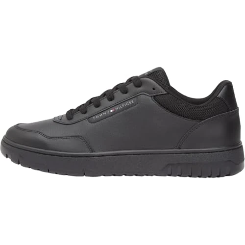 Tommy Hilfiger Th Basket Core Lite LTH Fm0fm05713 Chaussures Basses pour Homme, Black, 41 EU