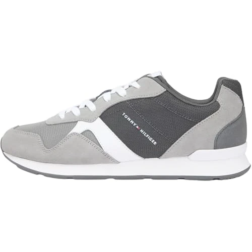 Tommy Hilfiger Herren Runner Icon Mix Fm0fm05679 Low-Top, Grau Universal Grau, 42 EU