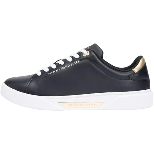 Tommy Hilfiger Damskie Essential Chic Court Sneaker FW0FW09019 Low Top, czarne (czarne), 40, Czarny, 40 EU