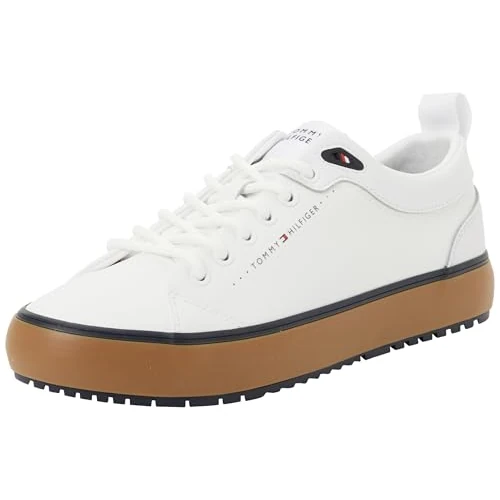 Tommy Hilfiger Men Harlem CORE Cleat LTH Mix FM0FM05702 Low Top, White (White), 40