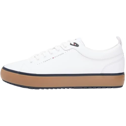 Tommy Hilfiger Harlem Core Cleat LTH Mix Fm0fm05702 Chaussures Basses pour Homme, White, 44 EU