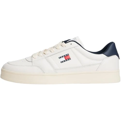 Tommy Jeans Tjm The Greenwich New Ess Em0Em01574, Basso Top, Uomo, Bianco (Ecru/Dark Night Navy), 41 EU