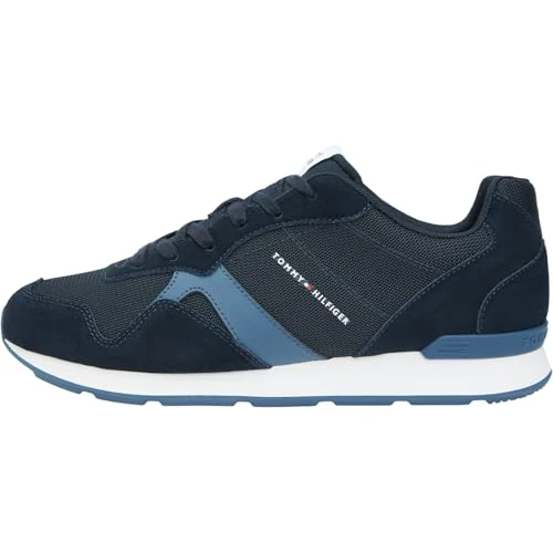 Limited-time offer: Tommy Hilfiger Men Runner ICON Mix FM0FM05679 Low Top, Blue (Desert Sky), 44 from 114.61 £ to 38.20 £ (save 66.67%)