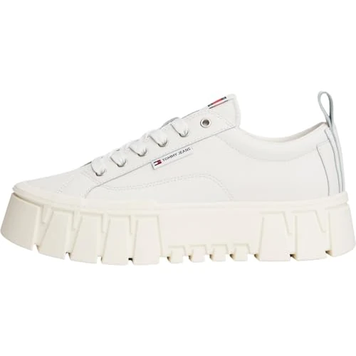 Limited-time offer: Tommy Jeans Women TJW Vulc Flatform Leather EN0EN03008 Low Top, White (Ecru), 39 from 122.96 £ to 122.96 £ (save 0.0%)