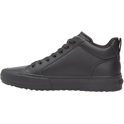 Tommy Hilfiger Men NU Harlem Street Cleat MID 3A FM0FM05704 Mid Top, Black (Black), 43