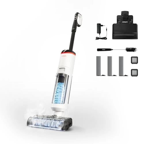 Offre limitee: Polti Rollysteam WD50C sans Fil, Nettoyeur de Sols avec Fonction Vapeur, Aspirateur Sec et Humide, 450 W, Nettoyage Complet en Une Seule Étape, Autonettoyant, Blanc de 649.00 EUR a 379.00 EUR (economie 42%)