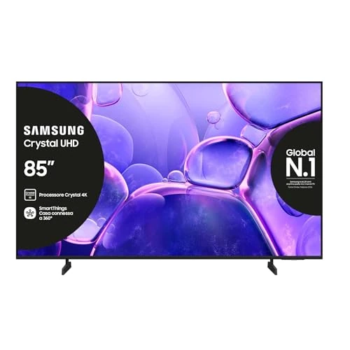 Offerta a tempo: Samsung Crystal UHD 4K Smart TV 85'' UE85U8090FUXZT, Crystal 4K Processor, HDR, Smart Experience, OTS Lite & Adaptive Sound, Metal Stream Design, 2025 - 13% da 799.00 € a 699.00 €