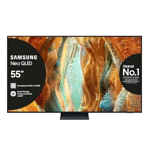 Samsung Smart TV 55'' QE55QN74FATXZT Neo QLED 4K Mini LED, NQ4 AI Gen2 Processor, 4K AI Upscaling, Tecnología Quantum Matrix Slim, OTS Lite, AirSlim Design, 2025 [versión Italiana]