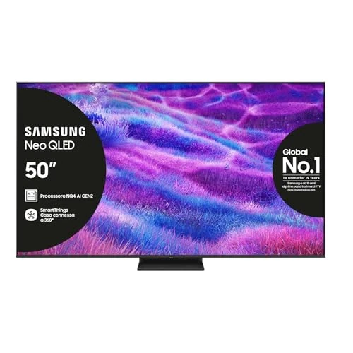 Samsung Smart TV 50'' QE50QN83FAUXZT Neo QLED 4K Mini LED, NQ4 AI Gen2 Processor, 4K AI Upscaling, AI Customization Mode, Dolby Atmos & OTS Lite, Simple Chamfer Design, 2025