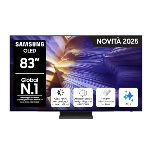Offerta a tempo: Samsung Smart TV 83'' QE83S94FAEXZT OLED 4K, NQ4 AI Gen3 Processor, 4K AI Upscaling Pro, Motion Xcelerator 144Hz, Dolby Atmos & OTS Lite, LaserSlim Design, 2025 - 0% da 3499.00 € a 3499.00 €