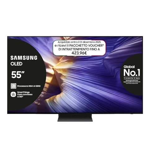 Oferta limitada: Samsung Smart TV 55" QE55S94FAEXZT OLED 4K, NQ4 AI Gen3 Processor, 4K AI Upscaling Pro, Motion Xcelerator 144Hz, Dolby Atmos & OTS Lite, LaserSlim Design, 2025 de 1177.10 EUR a 1177.10 EUR (ahorro 0%)