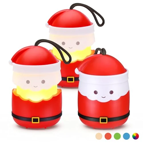 Offerta a tempo: EverBrite Pacco da 3 Lanterne Babbo Natale - Decorazione Natalizia con 5 Modalità Luce, Batterie Incluse - Idee Regalo per Uomo e Donna - Luci per Interno ed Esterno - 63% da 26.99 € a 9.99 €
