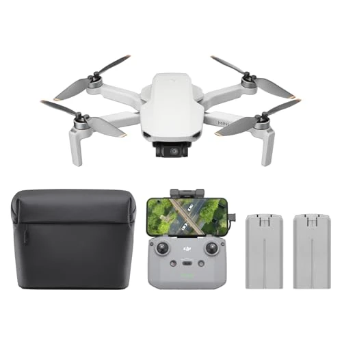 Pack DJI Mini 4K con cámara, dron con cámara 4K UHD, menos de 249 g, estabilización en 3 ejes, transmisión de vídeo a 10 km, regreso automático, 2 baterías para un tiempo máx. de vuelo de 62 min