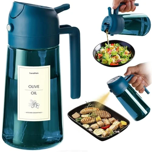 Limited-time offer: TrendPlain Kitchen Oil Spray 470ml - Air Fryer 2-in-1 Oil Spray for Cooking, Salads, Vinegar and Kitchen Accessories (Navy Blue - 2) from 9.99 £ to 8.99 £ (save 10%)