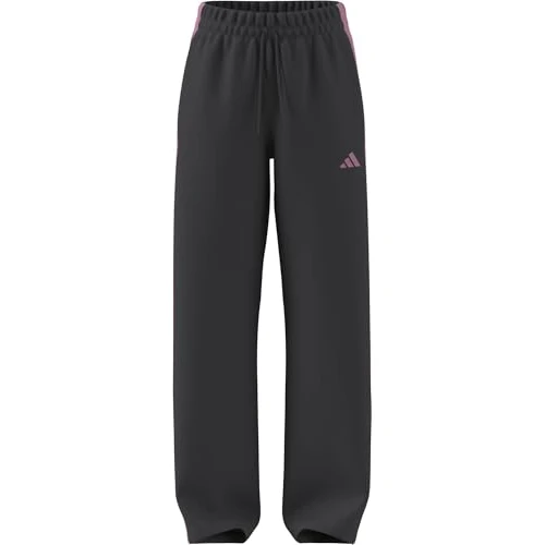 adidas dames ESSENTIALS 3-STRIPES OPEN HEM FLEECE PANTS, grey six/st tropic bloom, XS