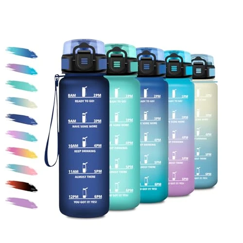 Drinkfles voor meisjes, 500 ml, motiverende drinkfles met filter, lekvrij, sportwaterfles met tijdsweergave, drinkfles voor kinderen, camping, hardlopen, reizen, school, yoga