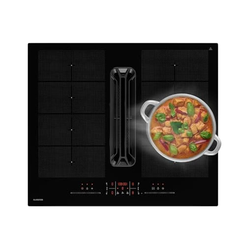 Offre limitée : Klarstein AirJet FlexPro Table à induction avec Hotte intégrée - CEE A+, 600 m³/h, 14 kW, 4 Zones, Boost, Silencieux 52 dB, Commande tactile, Filtre aluminium, Noir de 1400.98 € à 1400.98 € (0.00% de remise)
