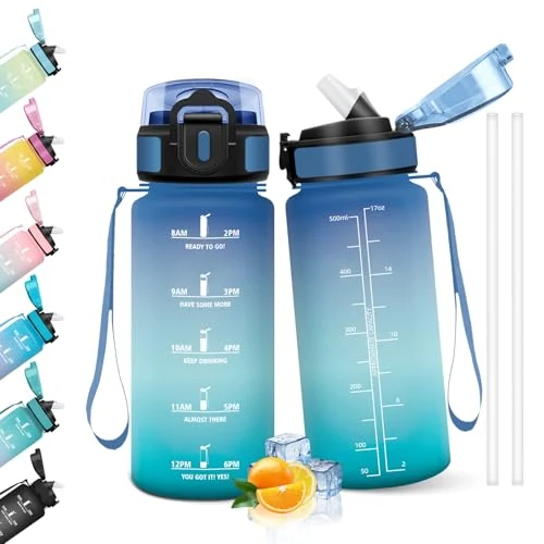 Zeitlich begrenztes Angebot: HoneyHolly Trinkflasche 500ML, Auslaufsicher, Trinkflasche Kohlensäure Geeignet, Wasserflasche BPA-Frei, Sportflasche mit Strohhalm, Trinkflaschen Sport für Kinder, Schule, Büro von 15.57 € auf 15.57 € (0.00% Rabatt)