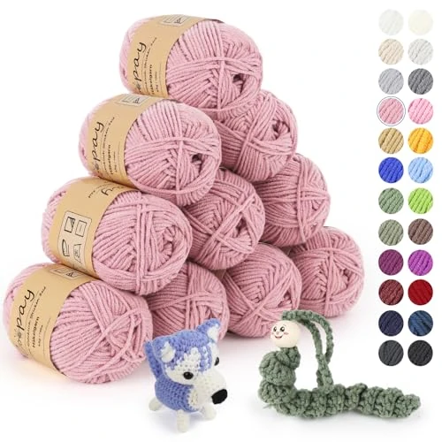 Oferta ograniczona: Coopay Wełna do szydełkowania, 10 x 45 g, miękka przędza do szydełkowania, 5 włóczka do robienia na drutach, wełna dla niemowląt, do szydełkowania i robienia na drutach, dla początkujących, super z 21.99 EUR na 14.39 EUR (znizka 35%)
