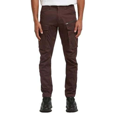 G-STAR Rovic Zip 3D Regular Tapered Pants, Pantaloni, Uomo, Marrone (Chocolate Plum D02190-5126-G692), 26W / 30L