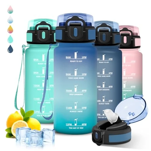 Offerta a tempo: Borraccia 500 ml, Borraccia con Cannuccia, Borraccie Bambini Senza Perdite, Borracce Motivazionale, Facile da Pulire, Borraccie Sportiva, Con Slogan Motivazionale, Borracce per Scuole, Campeggio - 47% da 13.99 € a 7.44 €