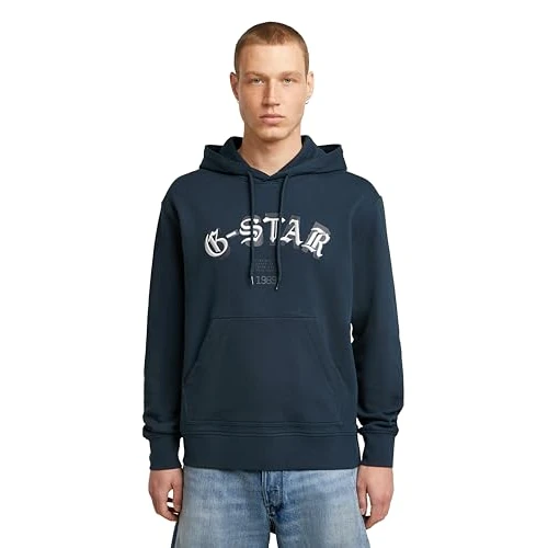 Limited-time offer: G-STAR Men's Embro Logo HB Hoodie Sweater, Blue (dk patriot blue D27100-D257-7160), M from 36.18 £ to 36.18 £ (save 0.00%)