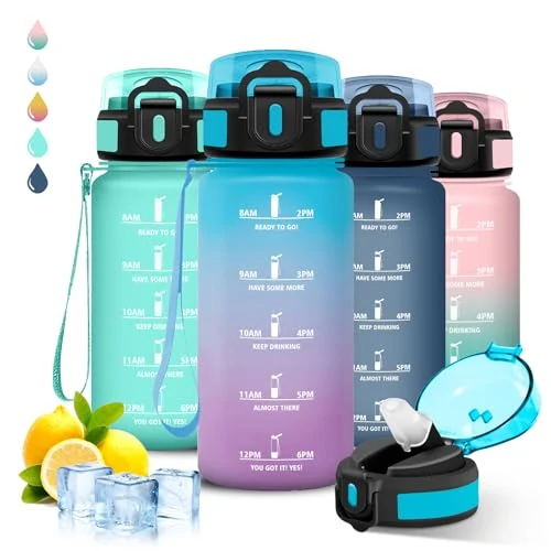 Offerta a tempo: Borraccia- 0,5 litri- Borraccia Bambini, Borraccie con Cannuccia, Senza Perdite, Borraccie Motivazionale, Facile da Pulire, Borracce Acqua, Con Chiusura di Sicurezza, Borracce per Scuole, Viaggio - 0.00% da 8.38 € a 8.38 €