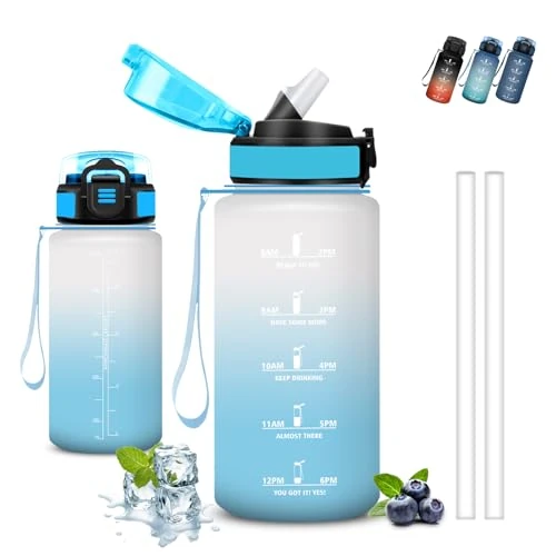 Zeitlich begrenztes Angebot: Grsta Trinkflasche- 500ml- Trinkflasche Kinder, Wasserflasche mit Strohhalm, Leicht zu Reinigen, Flasche Auslaufsicher, Kann mit dir Tragen, Flasche mit Uhrzeit, Wasserflasche für Schule, Camping von 43.30 € auf 8.93 € (79.38%