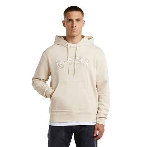 Limited-time offer: G-STAR Men's Embro Logo HB Hoodie Sweater, WHITE (dk talc D27100-D257-A488), XXL from 65.29 £ to 65.29 £ (save 0.00%)