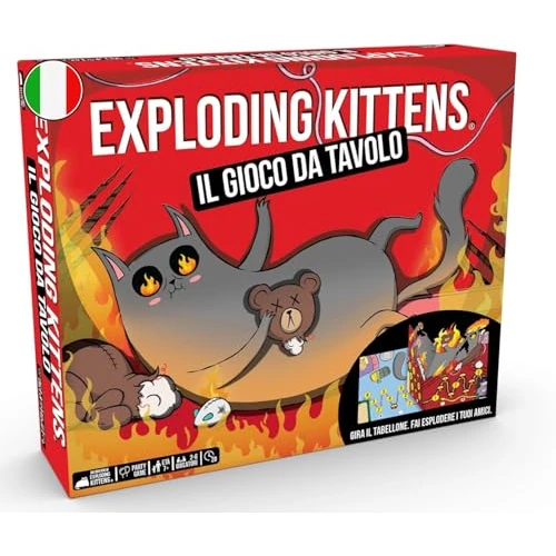 Asmodee Exploding Kittens: Gra planszowa - gra planszowa dla 2-6 graczy - strategiczna i zabawna dla dzieci i rodzin - od 7 lat - 15/30 min - wersja włoska