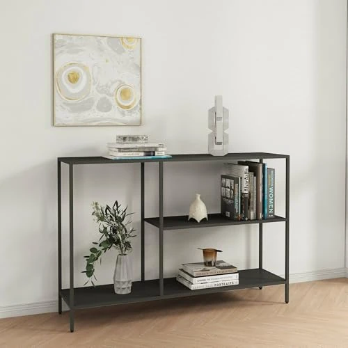 Offerta a tempo: Dmora - Consolle UVA, Tavolo Multiuso, Mobiletto d'appoggio, Scrivania da corridoio, 120x30 h80 cm, Ardesia, Lunghezza 120 cm - 42% da 104.99 € a 60.99 €
