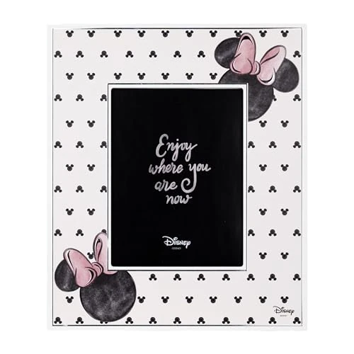 Offerta a tempo: VALENTI & CO. - Disney Mickey e Minnie - Cornice legno 15x20 cm - Portafoto da tavolo con dettagli in argento - Idea Regalo Neonato o Regalo Battesimo - Cornice foto per cameretta bambini - 54% da 71.37 € a 33.07 €