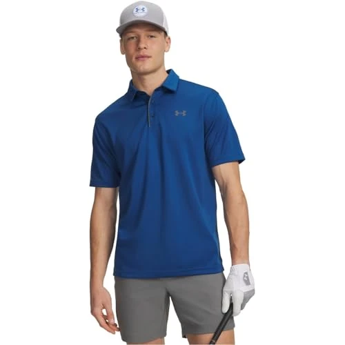 Offerta a tempo: Under Armour Polo Tech - Blu Varsity/Grigio Pitch/Grigio Passo - MD - 16% da 45.00 € a 37.69 €