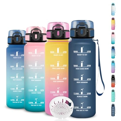 Oferta limitada: Botella Agua 500ml, Botella Agua, Cantimplora Infantil Reutilizable con Filtro, Fácil de Limpiar, Cantimplora con Marca de Tiempo, para la Escuela, Oficina, Camping, Gym, Bicicleta, Running, Deportiva de 13.99 € a 13.99 € (ahorro 0.00%)