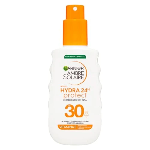 Zeitlich begrenztes Angebot: Garnier Ambre Solaire Hydra 24H Protect Spray SPF30 – nicht fettend – wasserfest – Vitamin E – zugelassen von Cruelty Free International – 150 ml von 8.94 € auf 8.94 € (0.00% Rabatt)
