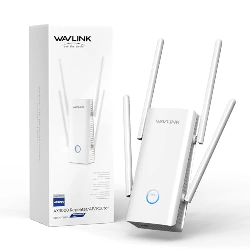 Offerta a tempo: WAVLINK Ripetitore WiFi 6 Potente per Casa, Amplificatore Segnale wifi AX3000 con porta Ethernet, Doppia Banda(5GHz/2.4GHz) Access point WiFi Extender Antenne 5 * 5dbi Copertura fino a 3000sq.ft - 0.00% da 59.99 € a 59.99 €