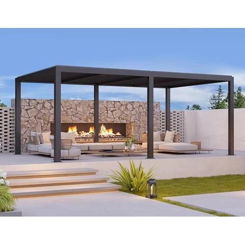 Offerta a tempo: PURPLE LEAF Pergola Bioclimatica 6 x 3,68 m Pergolato da Giardino Lame Orientabili Area 22,08 m² Gazebo Pergola Alluminio per Patio Terrazza Esterno, Grigio - 0.00% da 4098.00 € a 4098.00 €