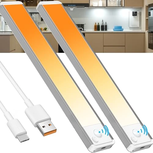 Beperkte aanbieding: GWULC 2700 K warm wit 20 cm 2 stuks kastverlichting onderbouwlamp keuken LED bewegingsmelder licht batterij lamp van 49.99 EUR naar 49.99 EUR (besparing 0%)