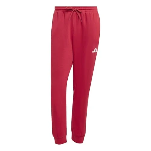 adidas Men's Essentials Feelcozy Fleece Pant, Active Maroon/White, XS