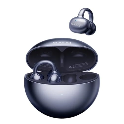 Offerta a tempo: SANAG S6S Cuffie Open Ear, Auricolari Clip Aperta Bluetooth Wireless con IPX4 Impermeabile, Cancellazione del Rumore Chiamate, Design OWS, Impostazioni EQ, 38 Ore Riproduzione per Sport Corsa, Blu - 0.00% da 10.63 € a 10.63 €