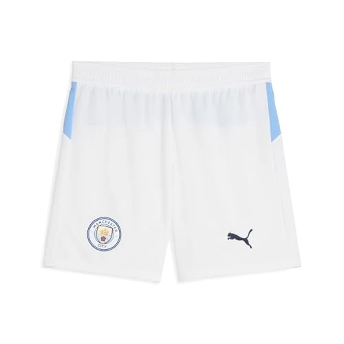 PUMA Manchester City FC Kids' Shorts 25/26, White (White x Team Light Blue), 116