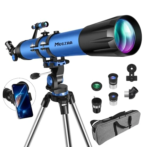 Oferta limitowana: MEEZAA Teleskop, profesjonalny teleskop astronomiczny dla dorosłych, 90mm przysłona 800mm AZ Mount teleskopy refrakcyjne dla dzieci początkujących z statywem, adapterem do telefonu, torbą i filtrem z 1299.99 zł na 1299.99 zł (oszczędź 0