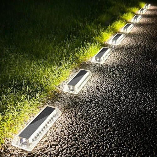 Offerta a tempo: Lacasa Luci Solari da Giardino, 8 Pezzi Luce Solare LED Esterno 50LM Lampade Solari da Giardino, Luci per Sentieri IP68 Impermeabile Lampada Solare per Passo Vialetto Scale Terra, Bianco Freddo 6000K - 39% da 69.99 € a 42.69 €
