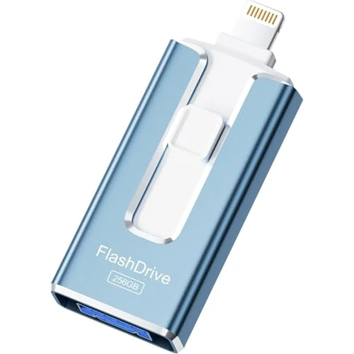 Niebieski 256 GB USB do telefonu komórkowego, 4 w 1 USB stick do telefonu komórkowego/tabletu/telefonu komórkowego z systemem Android/PC, szybka pamięć USB 3.0