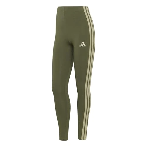 Limited-time offer: adidas Women's Essentials 3-Stripes Cotton Leggings, Olive strata/Wonder Cargo, S from 17.00 GBP to 17.00 GBP (save 0%)