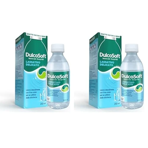 Offerta a tempo: DulcoSoft Lassativo con Macrogol, Rimedi Stitichezza Adulti, Bambini - Senza Glutine, Senza Zucchero, Senza Lattosio - Lassativo Delicato per Irregolarità Intestinale, Stipsi (Soluzione Orale 250ml) - 46% da 29.80 € a 15.99 €