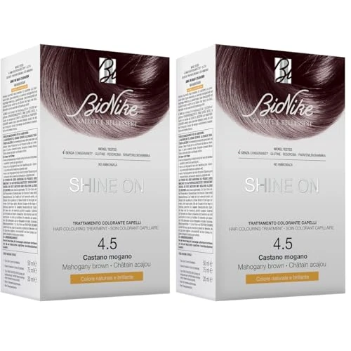Bionike Shine On - Trattamento Colorante Capelli, Kit Tinta per Cute Sensibile Senza Ammoniaca, Azione Nutriente e Protettiva, Dona un Colore Naturale e Brillante, Copre i Capelli Bianchi