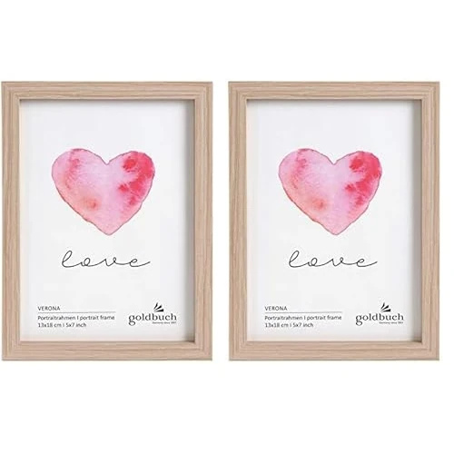 Goldbuch Verona Madera MDF, 1 Imagen/Foto de 13 x 18 cm, Colocar de pie, Fotos con Soporte de Pared para Colgar, Marco de Aprox. 14,5 x 19,5 x 1,5 cm, Natural, Beige, Fotoformat: 13x18 cm